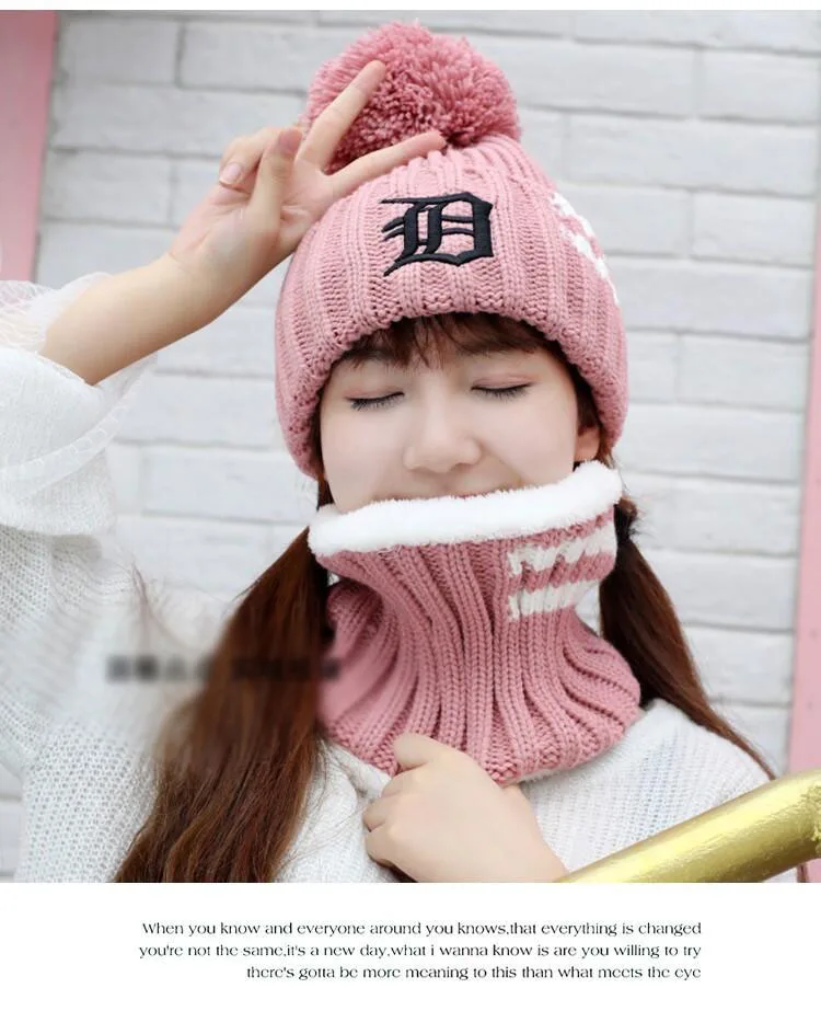 Skullies Beanies женская вязаная шапка женский зимний шарф шапки для женщин шапка однотонная Балаклава маска Feminino Beanie Hat cap