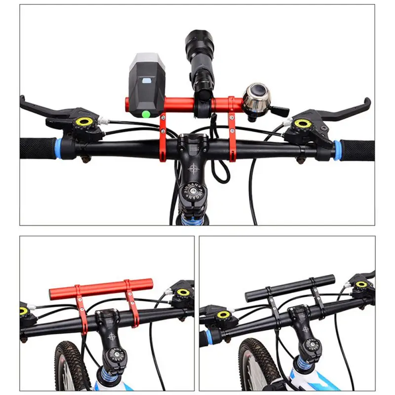 Top Double Pole Aluminum Alloy Bicycle Multi-Function Extension Bracket Lamp Bracket Bracket Flashlight Bracket Riding Equipment 13