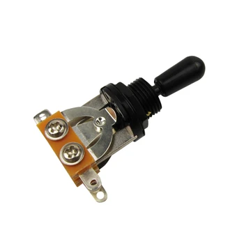 

NEW 3 Way Guitar Pickup Selector Toggle Switch w/ Black Tip Knob Cap for for Electric Guitar Bass