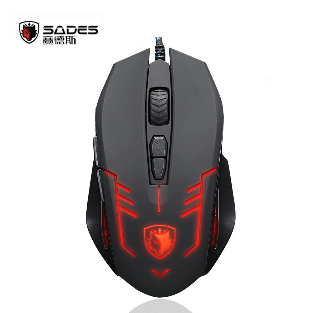 Original Sades Wired Gaming Mouse Optical LED 2500DPI USB Computer