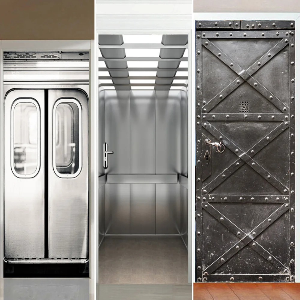 Hot Sale 2pc Set 3d Waterproof Cool Subway Metro Pattern Door Wall