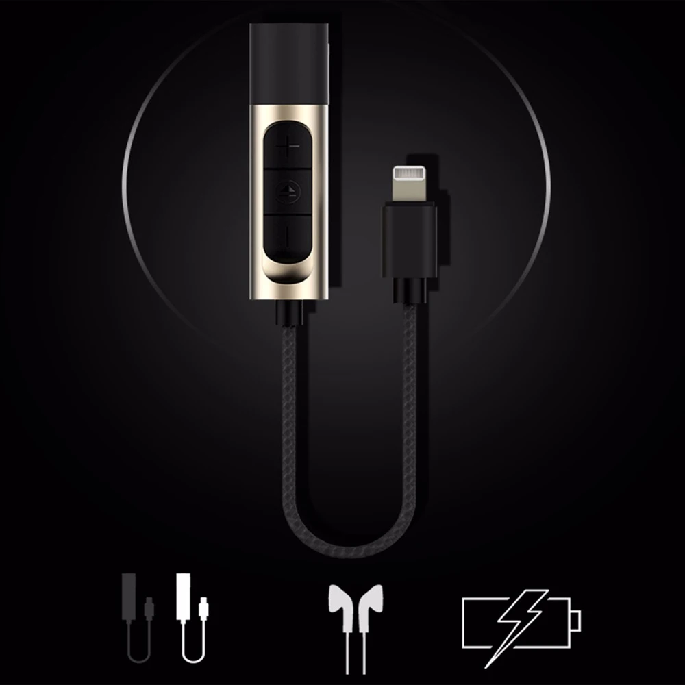 2 in 1 Earphone Audio Charging Adapter For Lightning iPhone 7 7 Plus to 3 5