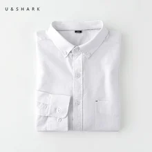 U& SHARK/весенне-осенние мужские рубашки с длинным рукавом из хлопка, мужские топы, одежда с длинным рукавом, белая рубашка