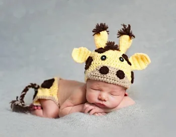 

Cute Cartoon Baby Handmade Knitting Crochet Knit baby hat and pants 2pcs/set Photo Photography Props Outfits Set For 0-1M3-4m