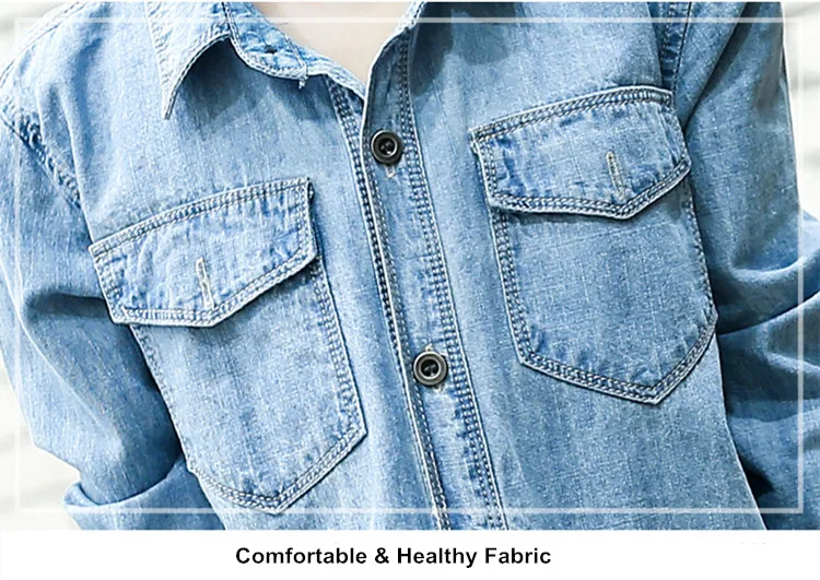 Kids Girls Long Sleeve Denim Shirt 16