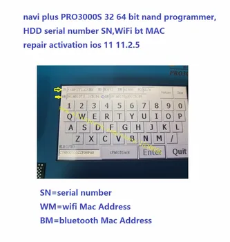 

navi plus PRO3000S 32 64 bit nand programmer,HDD serial number SN,WiFi bt MAC repair activation ios 11 11.2.5