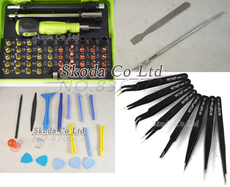 

Multi-purpose precision Screwdriver Set 53 in1 +8 ESD Tweezers+19 Phone Opening Tools for C Notebook phone iphone4 Chaiji tools