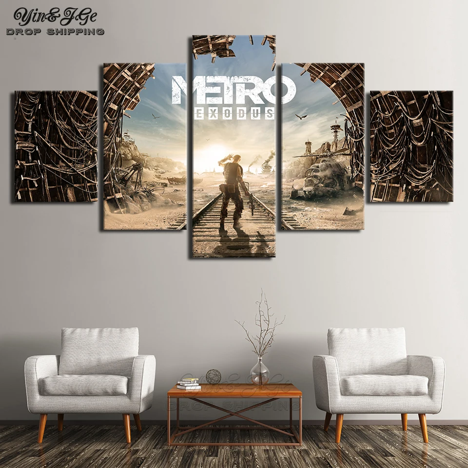 

Home Decor Metro 2033 Canvas Painting HD Prints 5 Pieces Abstract Game Poster Wall Art Living Room Modular Pop Pictures Artwork