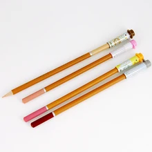 4 шт./упак., милые, миленькие в японском стиле(«Каваий» Животные Пластик карандаш фигурки жениха и невесты; шапки, карандаш удлинение расширитель держатель