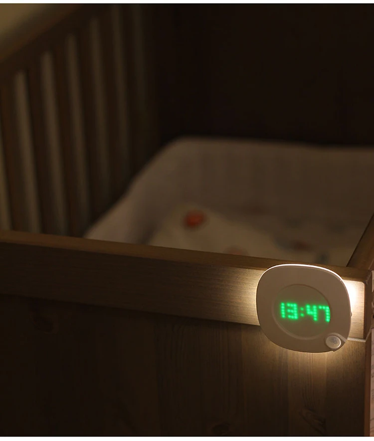 Sensor de Controle de Brilho Luz da Noite da Lâmpada de Indução Carregamento Relógio Eletrônico Corpo Humano Ajustável Infravermelho Inteligente Led 10 de Controle de Brilho Ajustável Infravermelho Inteligente Inteligente