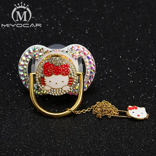 MIYOCAR уникальный дизайн Белый bling cat соска BPA бесплатно FDA пройти безопасный соска тускло и соска клип красивый набор - Цвет: 6 to 18m colorful