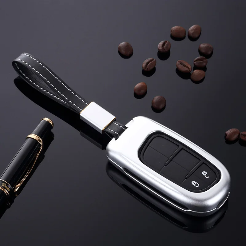 

Aluminium Alloy Car Cover Key Shell Case Holder for Jeep Cherokee Grand Cherokee SR for Renegade Ram Compass for Fiat Ottimo