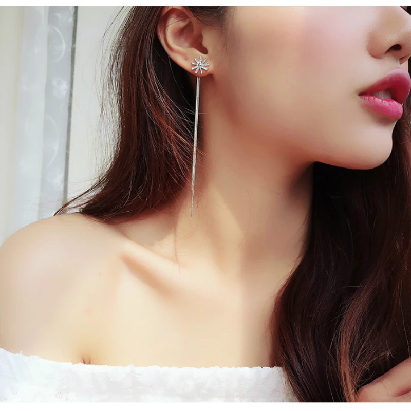 

Temperament Long Earrings Brincos Pendant Personality Simple Influx Of People Earrings Tassel Wire Earrings For Women