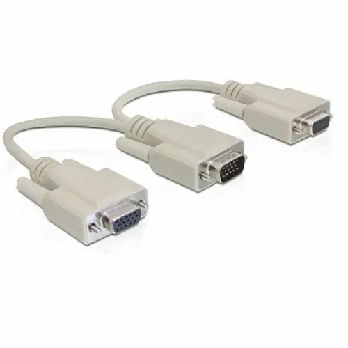 

VGA SVGA RGB Male 1 to 2 VGA HD 15 Female Splitter Adapter extension Cable 20cm