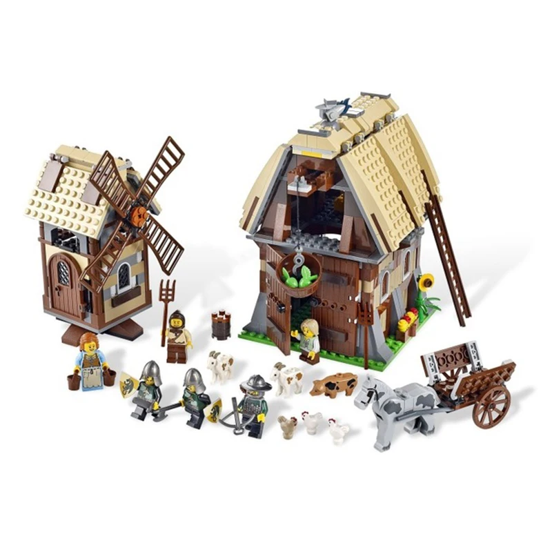 

1010Pcs Creative Series 16049 The Mill Village Raid Set Genuine 7189 Building Blocks Bricks Educational Toy Birthday Legoin Gift