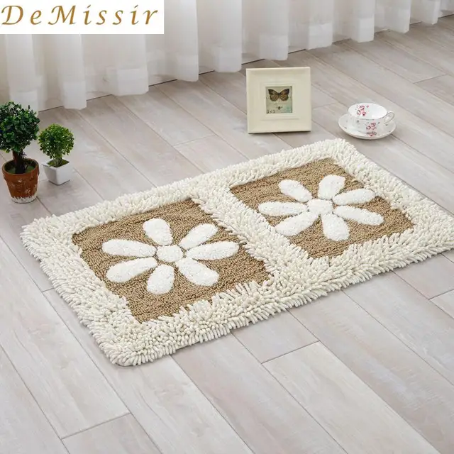 50x80cm Cotton Chenille Good Water Absorption Doormat Flower Petal 50x80cm Cotton Chenille Good Water Absorption Doormat Flower Petal Kitchen Rugs Living Room Bath Mats Home