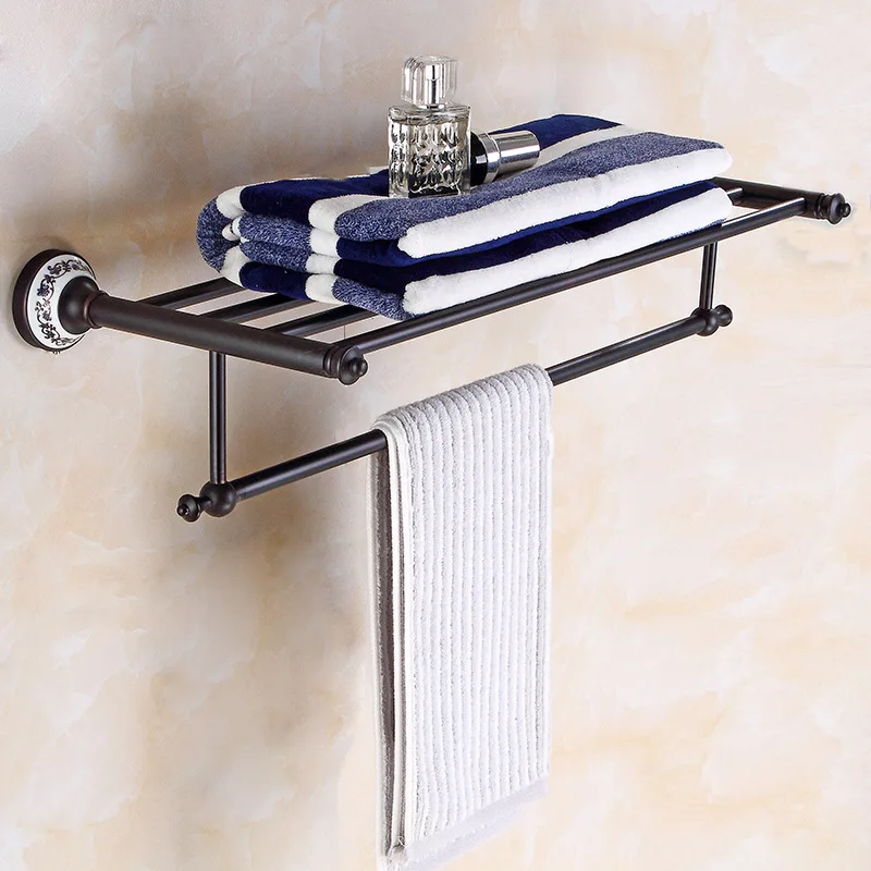 

New Aluminum Black Wall Mounted Bathroom Towel Rack Towel Holder Towel Shelf 2 Types/Towel Holder/Hook