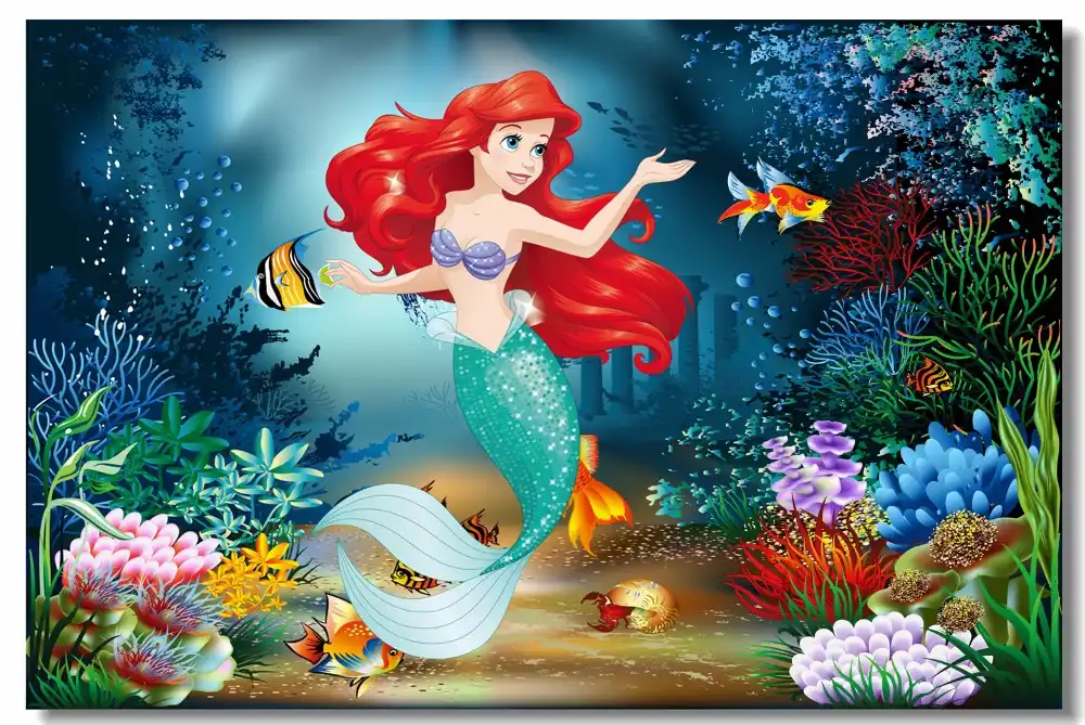 Custom Printing Canvas Wall Art Princess Ariel Poster The