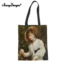 Знаменитая картина женщин печать складной брезентовый хозяйственная сумочка на веревках сумка для женщин Повседневная многоразовая Сумочка Schoudertas Dames