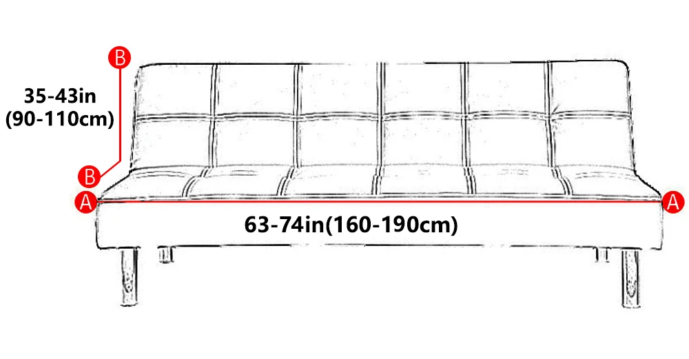 armless sofa cover size
