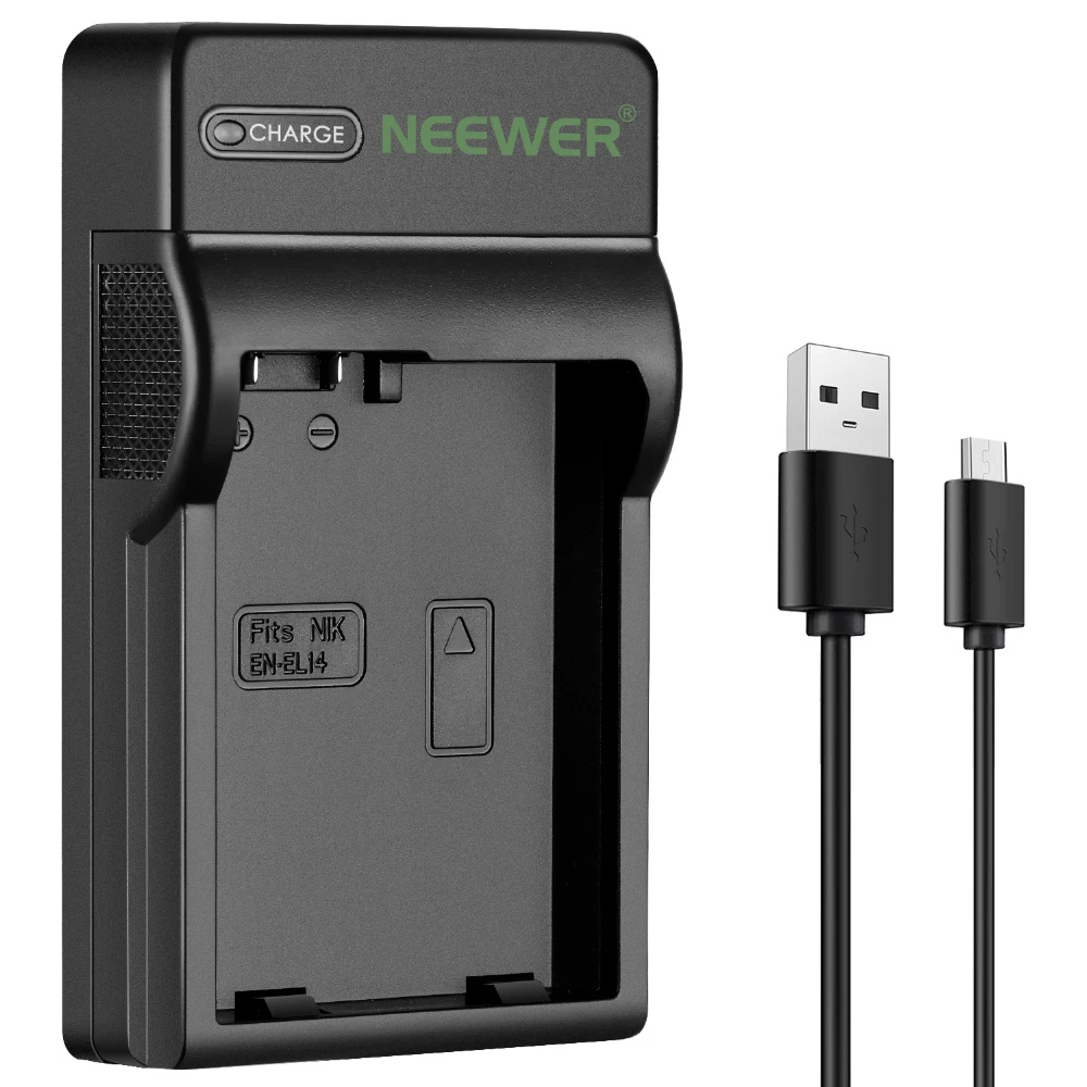 Neewer Slim Fast Micro USB Battery Charger for Nikon EN EL14 EN EL14a