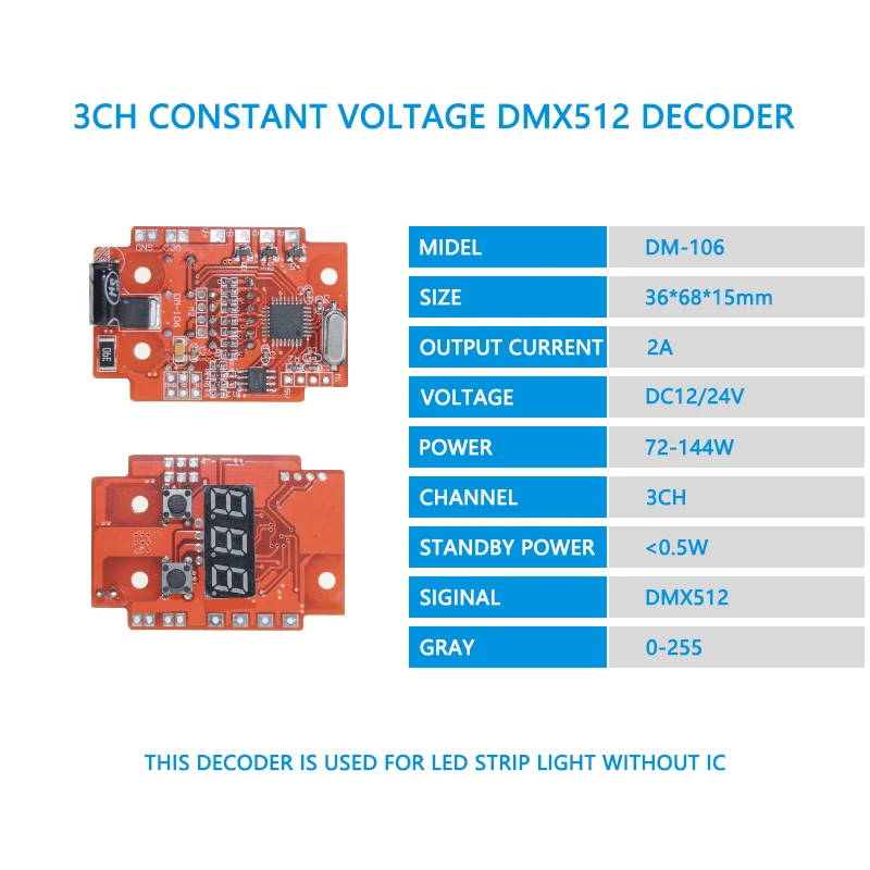 DC12V 24 В опция DMX512(1990) Стандартный образец декодера, 2А, 4А, или с цифровым дисплеем трубки, адресуемый DMX декодер печатной платы