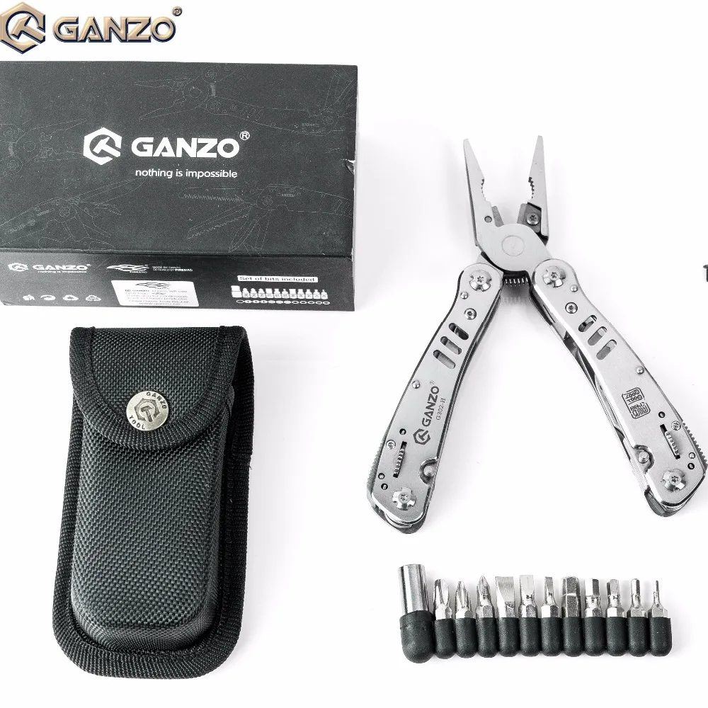 

Ganzo G302H G302-H Motor Multi Pliers Tool Kit Nylon Pouch Nice Combination Stainless Steel Folding Knife Pliers For Camping