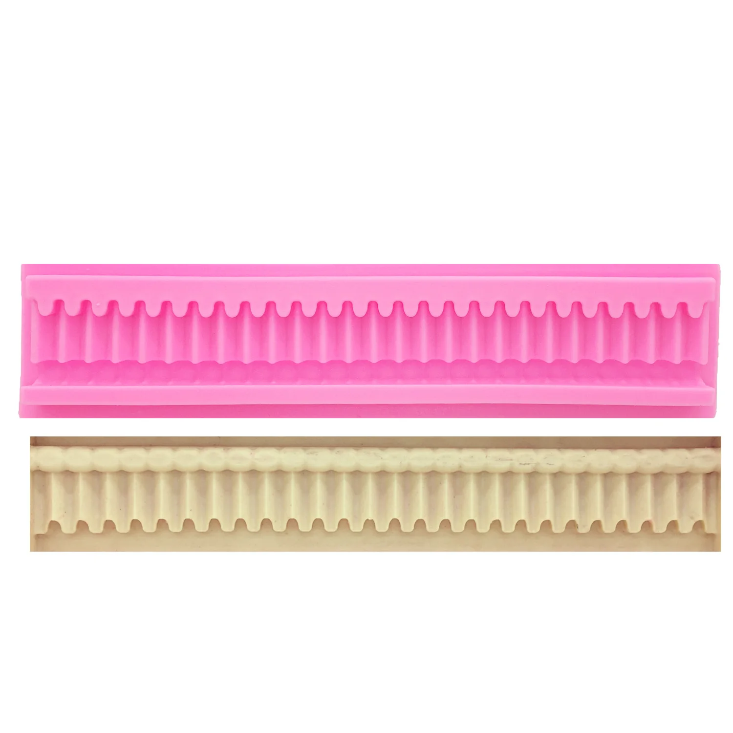 

M1040 Home Cake Folded Lace Border cake Decoration tools Mold Cake Side Decorating Stencils curtain Fondant moulds