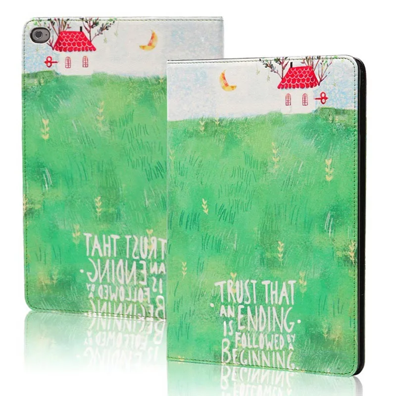 

For New ipad 2017 2018 Case illustrations hard silicone with Auto Wake Sleep Function Smart Cover Case For ipad Air 1 Air 2