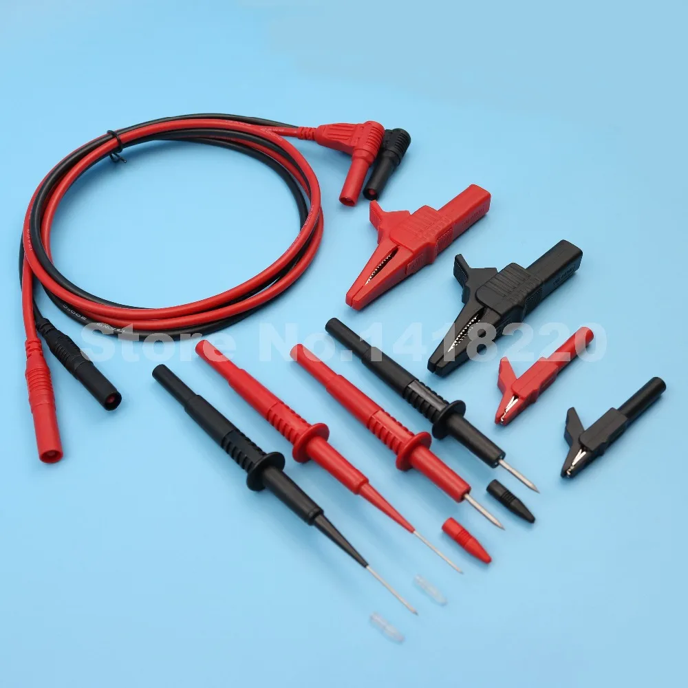 

AideTek Automotive Test Lead Kit Insulation Alligator Clip Piercing Probe Pin Silicon Lead for Fluke Multimeter TLP20159