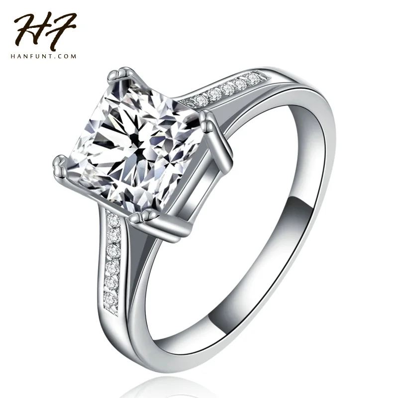 

Sliver Color AAA+ CZ Crystal Bijoux Fashion Wedding & Engagement Ring Jewelry For Women As Aniversary Gift R569