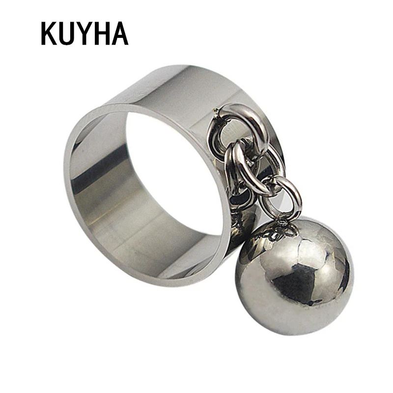 Stainless steel engravable jewelery set wide knuckle ring with round blank charm custom name logo personalized engraved ring|stainless