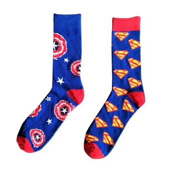 

Marvel Comics Hero Captain America Civil War Socks cartoon Superman Warm Stitching pattern Antiskid Casual Autumn spring Sock