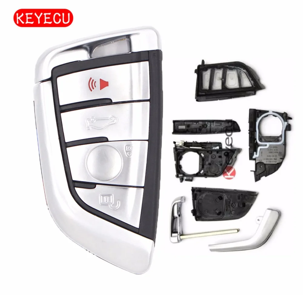

Keyecu New Uncut Remote Car Key Shell Case Fob 4 Button for BMW X5 X6 2014-2016