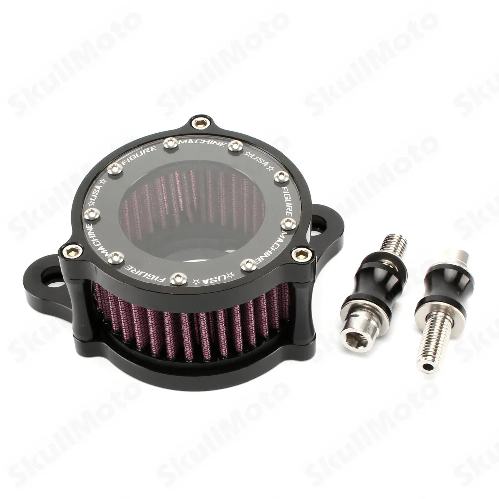 Filtro de ar de Admissão do Filtro Sistema de Filtro de ar para Harley Preto Motocicleta Sportster Xl883 Xl1200 1991 1992 1993- 2020 Cnc Kit 3 air filter bike