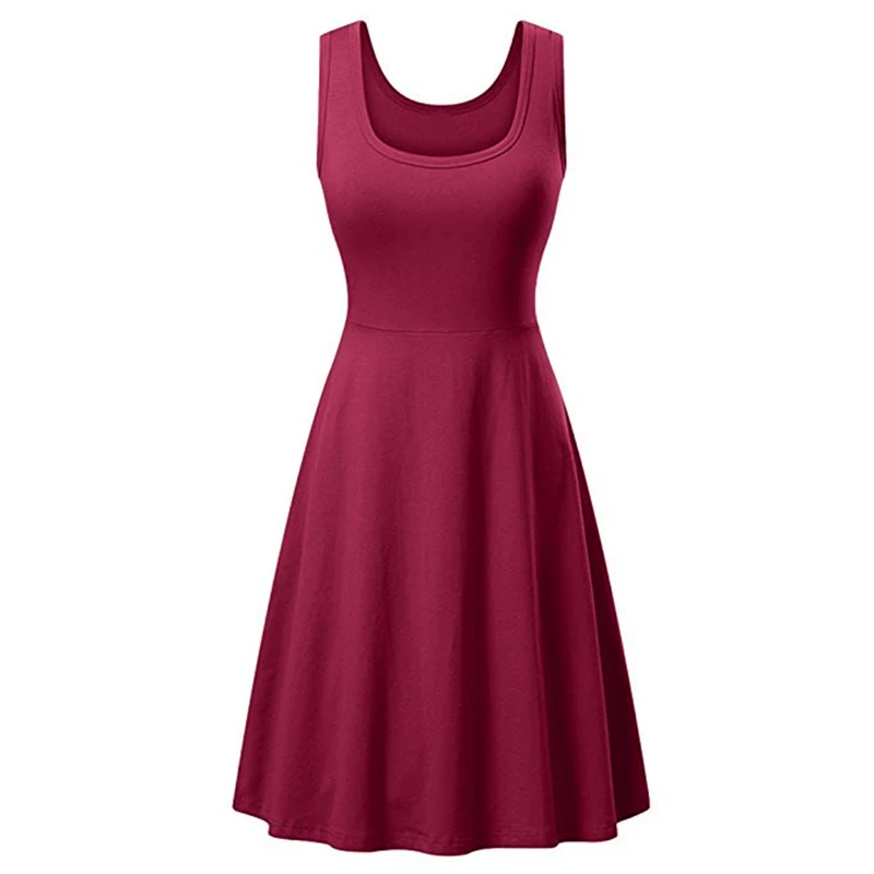 Bella philosophy женский сарафан без рукавов Летнее праздничное платье корейский стиль одежда размера плюс пляжное платье vestidos - Цвет: wine-red