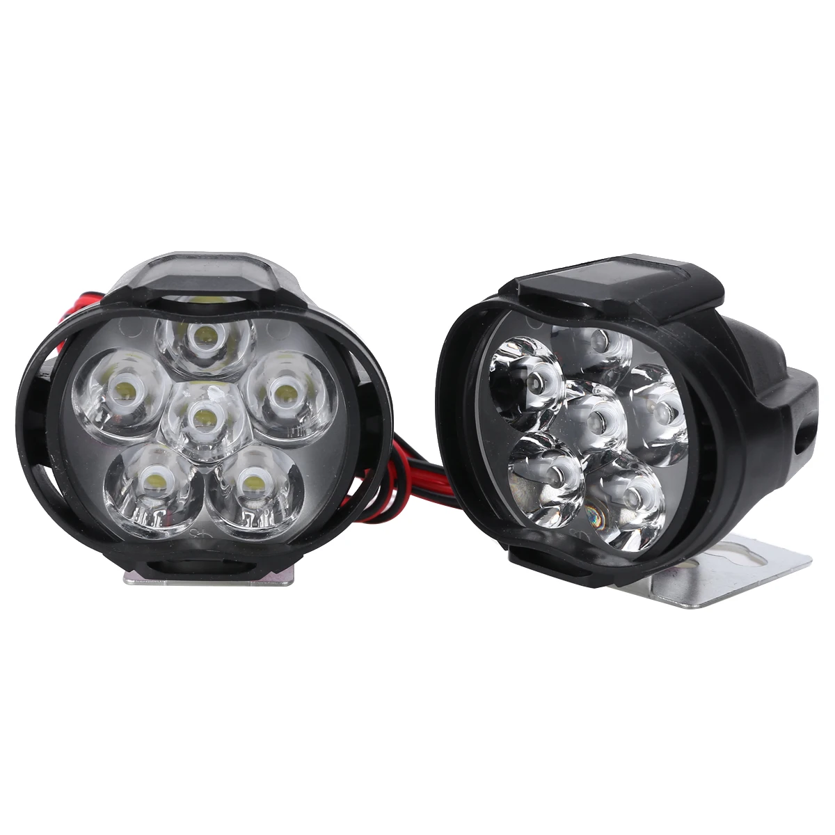For Motor Lighting 6 In1 Led Light White Motorcycle Headlight Spot Lights Head Lamp DC 12V Driving Lights 9-85V 10W Mayitr