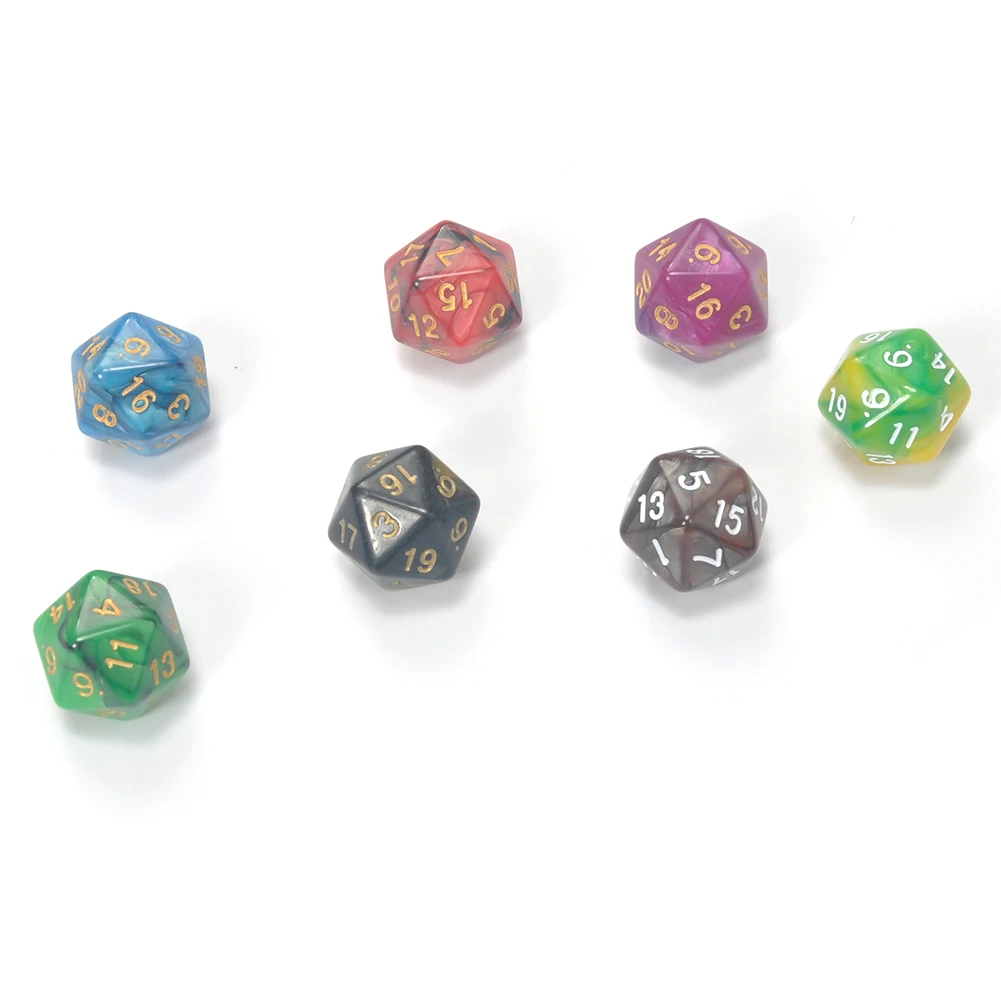 С мраморным эффектом d4 d6 d8 d10 d12 d20 Подземелья и Драконы rpg игра в кости высокое