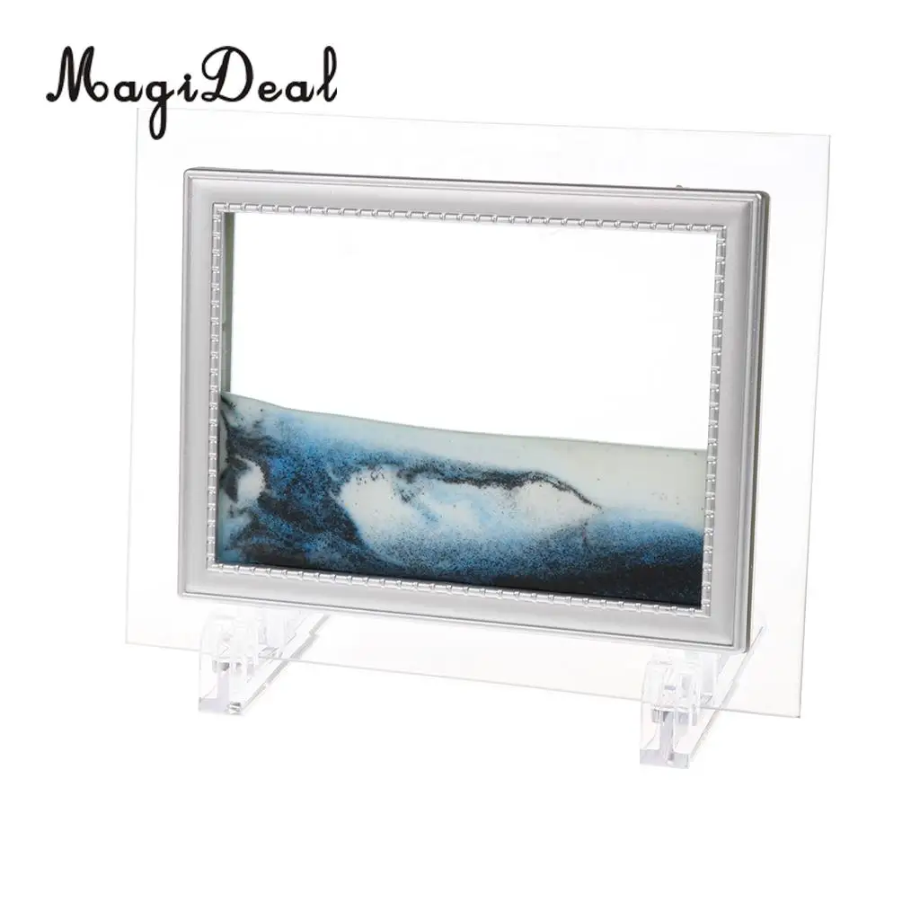 Mix Visual Illusion Floating Liquid Motion Timer Landscape Liquid Sanglass Flowing Sand Drawing Toy Desk Supplies 