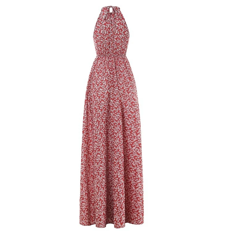

Women Boho Floral Long Dress Elegant Vintage Evening Night Party Maxi Dress Korean A Line Summer Dress 2019 Beach Sundress NEW