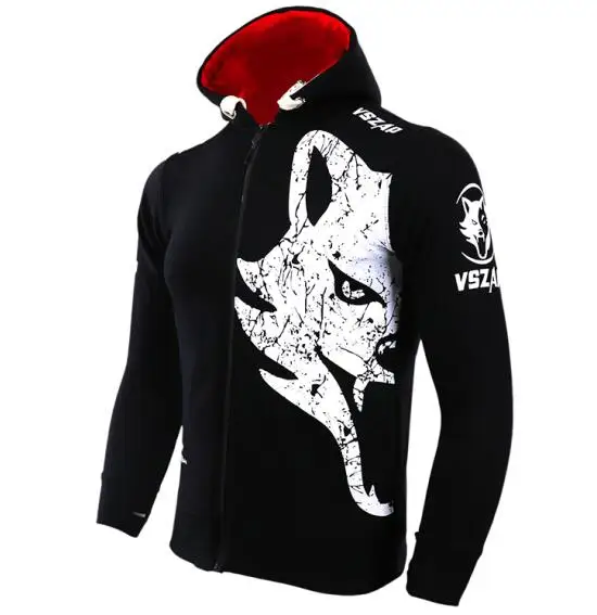 Мужские уличные толстовки VSZAP MMA теплые Дышащие Боксеры с капюшоном и головой