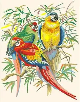 

Tropical parrots painting by numbers hand painted coloring by numbers on canvas Wall Pictures for Living Room