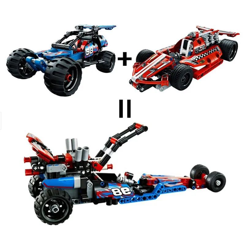 

High Technic 2 in 1 Warrior Off-Roader Racer Car Model 3D Building Set Sports Car Brick Toys For Children Gifts