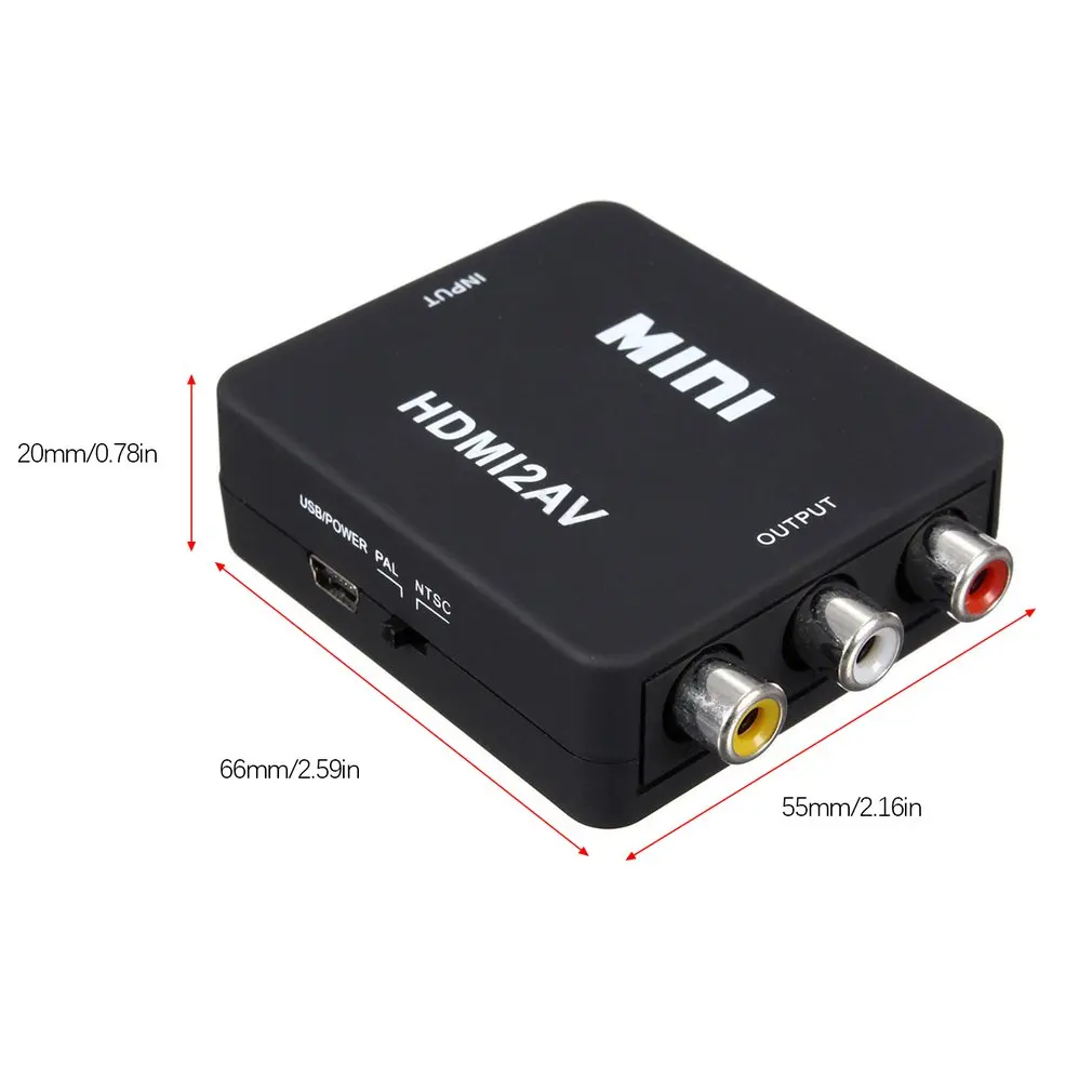 1080P HDMI в RCA AV/CVSB L/R адаптер видео конвертер HDMI2AV адаптер конвертер для NTSC PAL выход HDMI в AV адаптер
