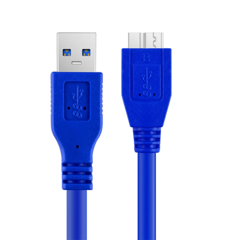 EGRINCY Micro USB 3,0 B кабель 2.1A Быстрая зарядка USB3.0 Тип A к Micro B Кабель для передачи данных для samsung Note 3 S5 Toshiba жесткий диск HDD - Цвет: Синий
