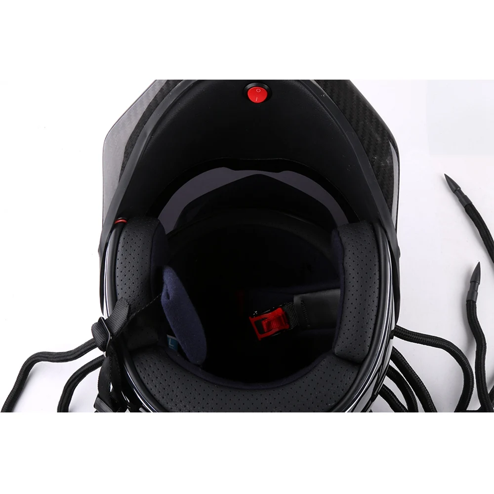 Универсальная маска хищника из углеродного волокна Neca, Железный человек, окаймленный косами, мотоциклетный шлем для KTM 690 SMC 350 EXC 450 300