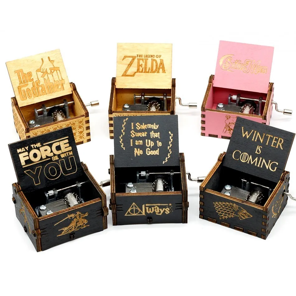 

2018Hand Cranked Music Box Wood Castle Inthe Sky Game Of Thrones Star Wars A Birthday Christmas Gift In Stock Wholesale