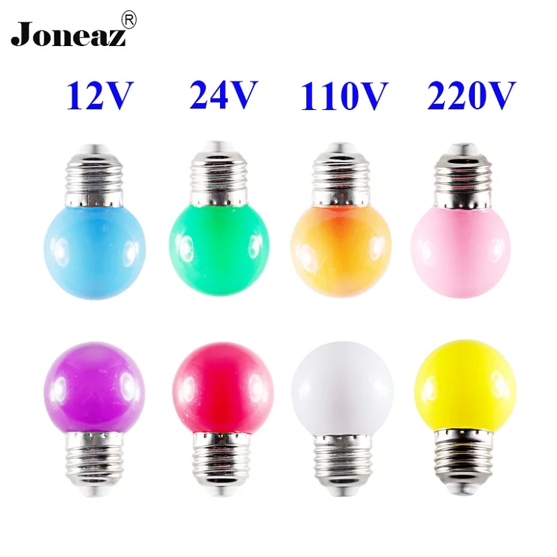 

5X E27 B22 rgb ampoule led bulb 12V 24V 110V 220V bombilla colores 0.5W 1W G45 Decorative lamp wedding party stage Joneaz