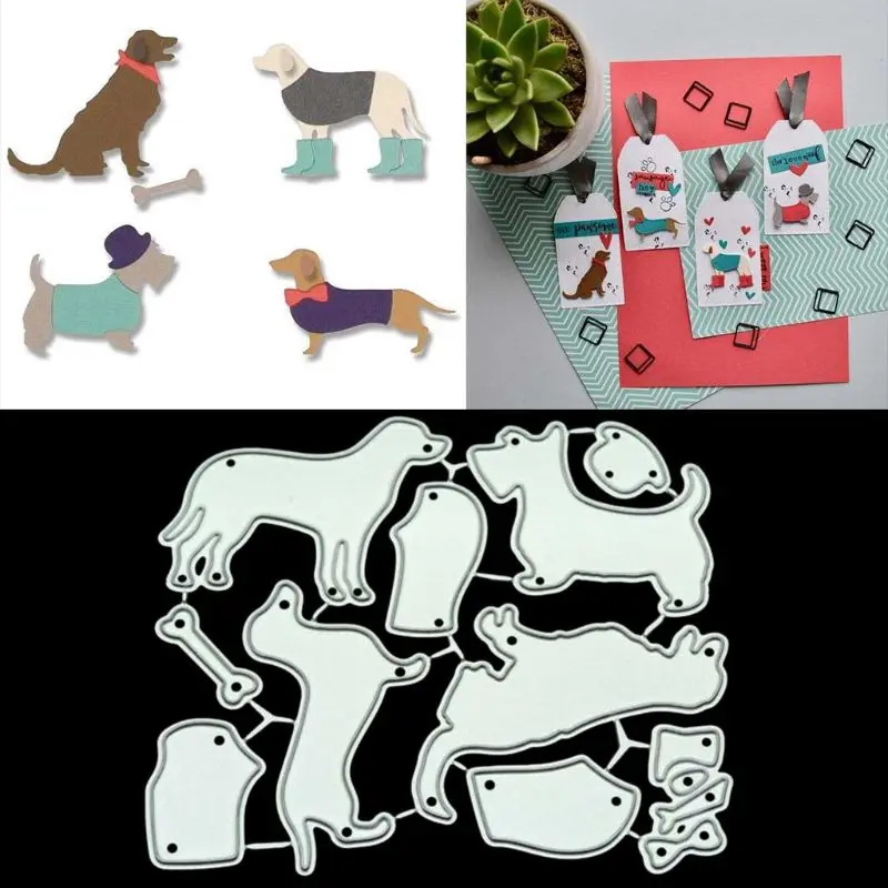 

Cute Dogs DIY Metal Cutting Dies Stencil Scrapbooking Album Stamp Paper Card Crafts Decor