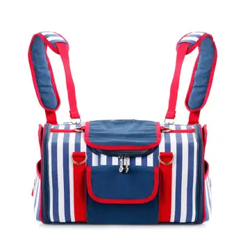 

Strip Canvas Small Pet Cat Dog Backpack Travel Carrier Tote Bag Outdoor Yorkie Dog Transport Box Carrying Bag With Safety Belt
